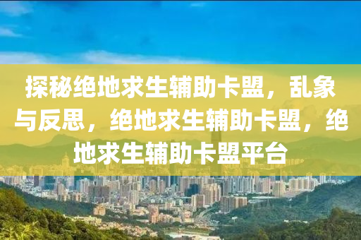 探秘绝地求生辅助卡盟，乱象与反思，绝地求生辅助卡盟，绝地求生辅助卡盟平台
