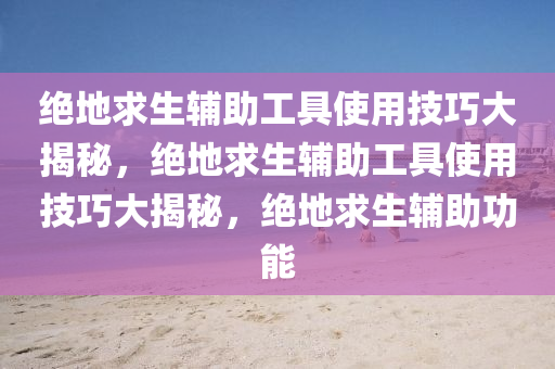 绝地求生辅助工具使用技巧大揭秘，绝地求生辅助工具使用技巧大揭秘，绝地求生辅助功能