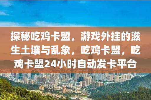 探秘吃鸡卡盟，游戏外挂的滋生土壤与乱象，吃鸡卡盟，吃鸡卡盟24小时自动发卡平台