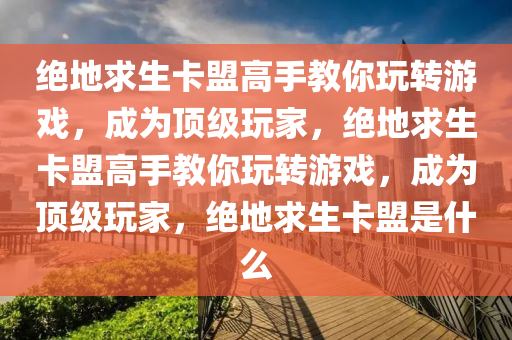 绝地求生卡盟高手教你玩转游戏，成为顶级玩家，绝地求生卡盟高手教你玩转游戏，成为顶级玩家，绝地求生卡盟是什么