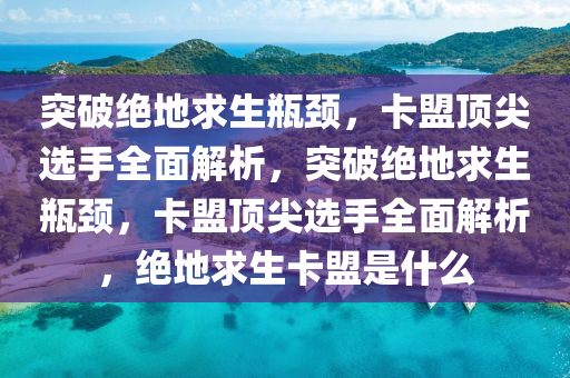 突破绝地求生瓶颈，卡盟顶尖选手全面解析，突破绝地求生瓶颈，卡盟顶尖选手全面解析，绝地求生卡盟是什么