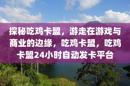 探秘吃鸡卡盟，游走在游戏与商业的边缘，吃鸡卡盟，吃鸡卡盟24小时自动发卡平台