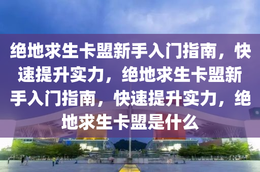 绝地求生卡盟新手入门指南，快速提升实力，绝地求生卡盟新手入门指南，快速提升实力，绝地求生卡盟是什么