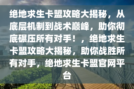 绝地求生卡盟攻略大揭秘，从底层机制到战术巅峰，助你彻底碾压所有对手！，绝地求生卡盟攻略大揭秘，助你战胜所有对手，绝地求生卡盟官网平台
