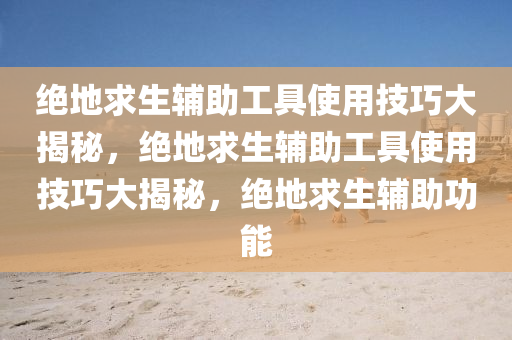 绝地求生辅助工具使用技巧大揭秘，绝地求生辅助工具使用技巧大揭秘，绝地求生辅助功能