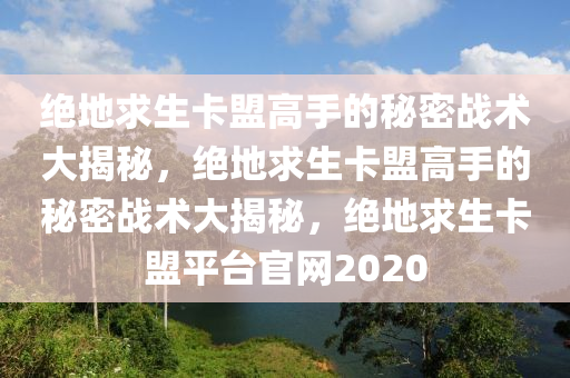 绝地求生卡盟高手的秘密战术大揭秘，绝地求生卡盟高手的秘密战术大揭秘，绝地求生卡盟平台官网2020