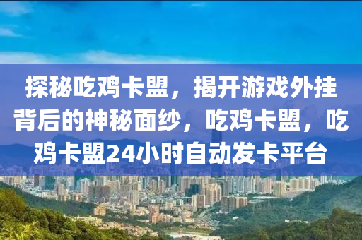 探秘吃鸡卡盟，揭开游戏外挂背后的神秘面纱，吃鸡卡盟，吃鸡卡盟24小时自动发卡平台