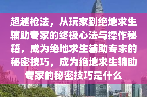 超越枪法，从玩家到绝地求生辅助专家的终极心法与操作秘籍，成为绝地求生辅助专家的秘密技巧，成为绝地求生辅助专家的秘密技巧是什么