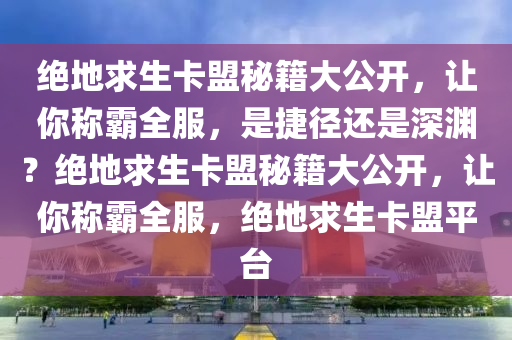 绝地求生卡盟秘籍大公开，让你称霸全服，是捷径还是深渊？绝地求生卡盟秘籍大公开，让你称霸全服，绝地求生卡盟平台