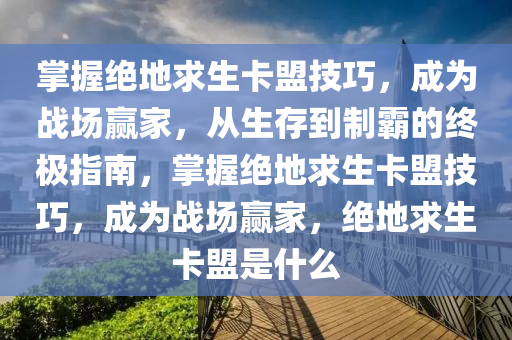 掌握绝地求生卡盟技巧，成为战场赢家，从生存到制霸的终极指南，掌握绝地求生卡盟技巧，成为战场赢家，绝地求生卡盟是什么