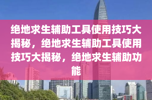 绝地求生辅助工具使用技巧大揭秘，绝地求生辅助工具使用技巧大揭秘，绝地求生辅助功能